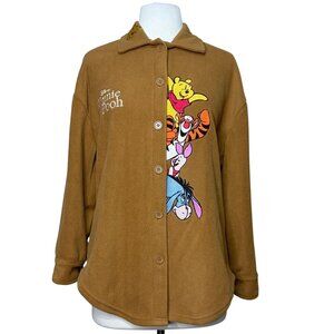 Disney Winnie the Pooh Piglet Eeyore Tigger Embroidered Fleece Shirt Size XS
